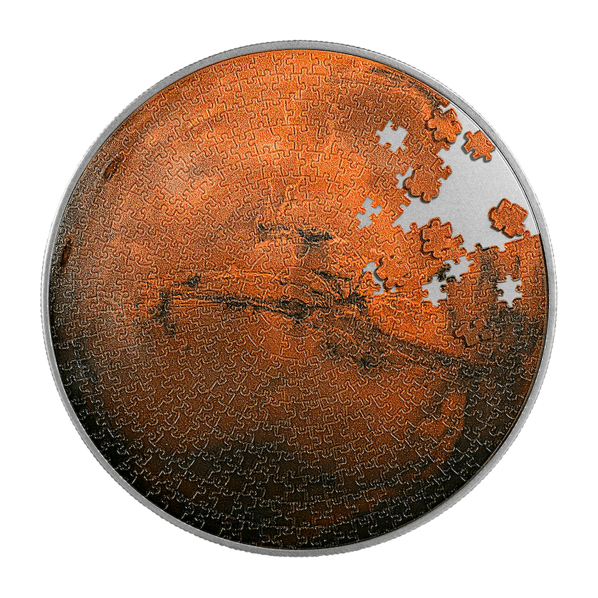 2023 Tchad Mars Puzzle 1 oz Silver Coin - Captain’s Chest Bullion