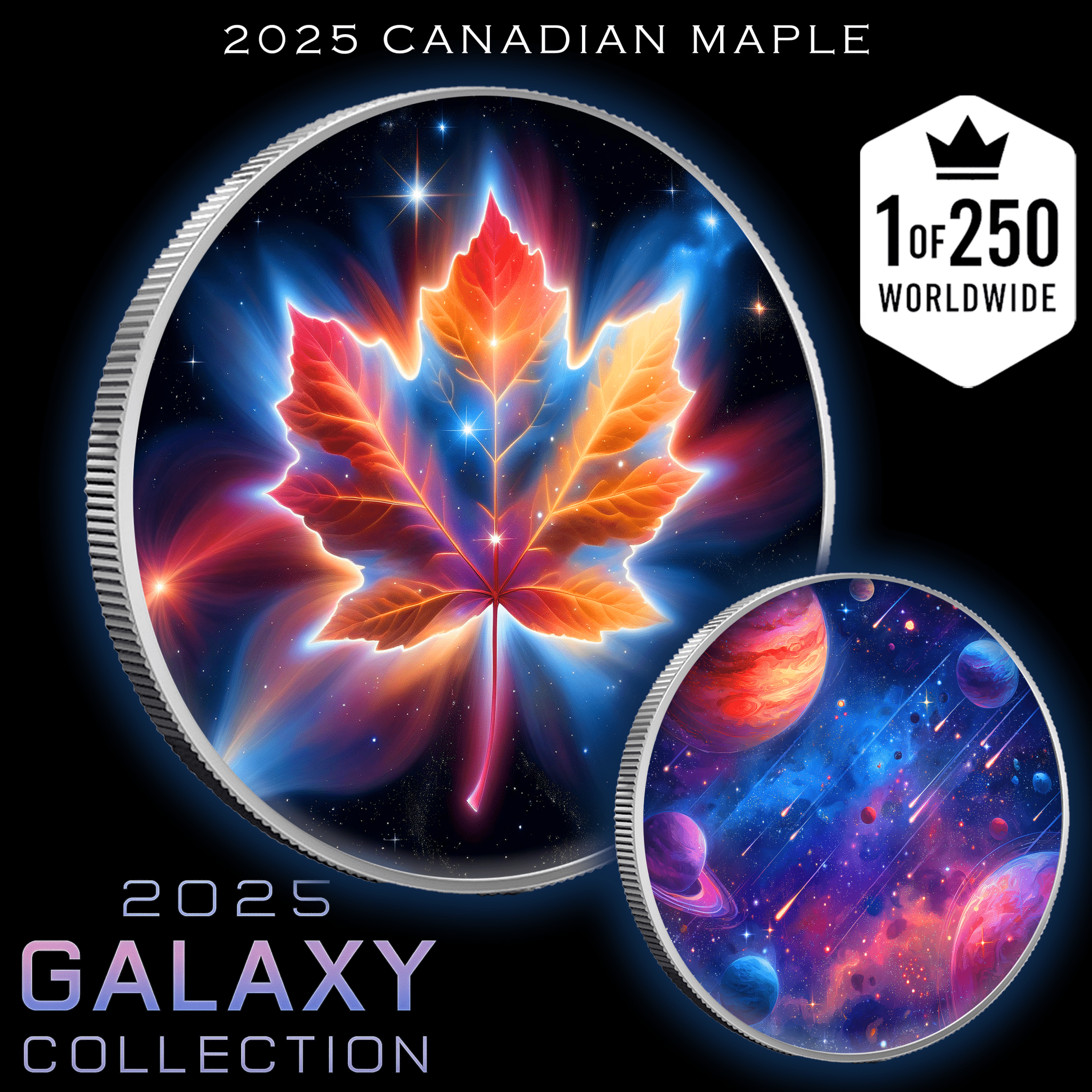 2025 Canada Maple Galaxy Series 1oz .9999 Pur Silver Coin - Captain’s Chest Bullion