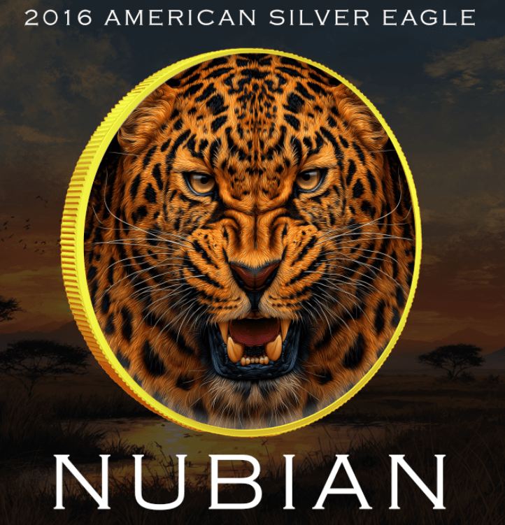 2025 Silver Eagle "Nubian" 1oz Colorized .999 Silver Coin - Captain’s Chest Bullion
