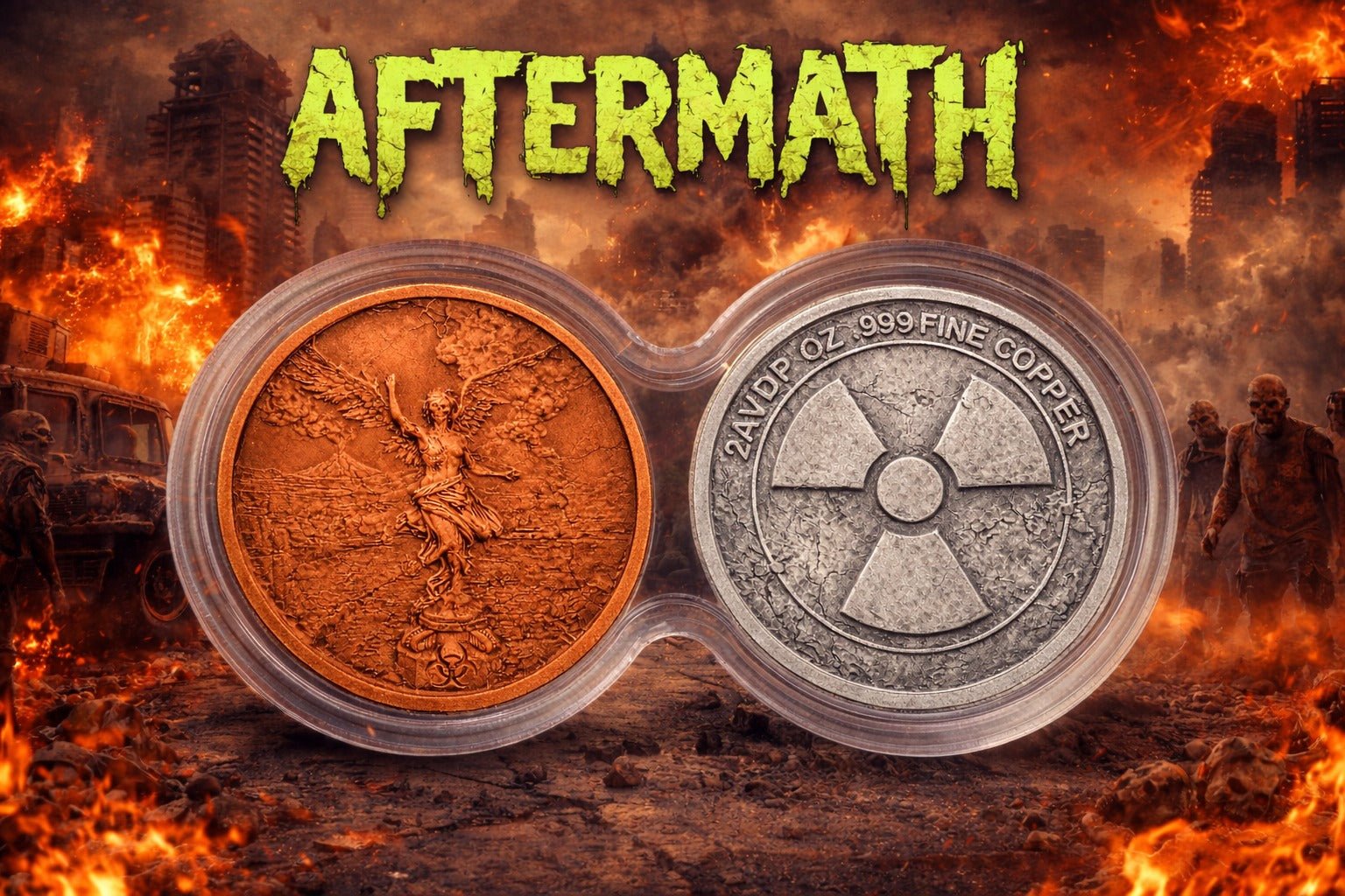 2026 Aftermath 2 - 2oz High Relief Copper Zombie Angels Infinity Capsule - Captain’s Chest Bullion