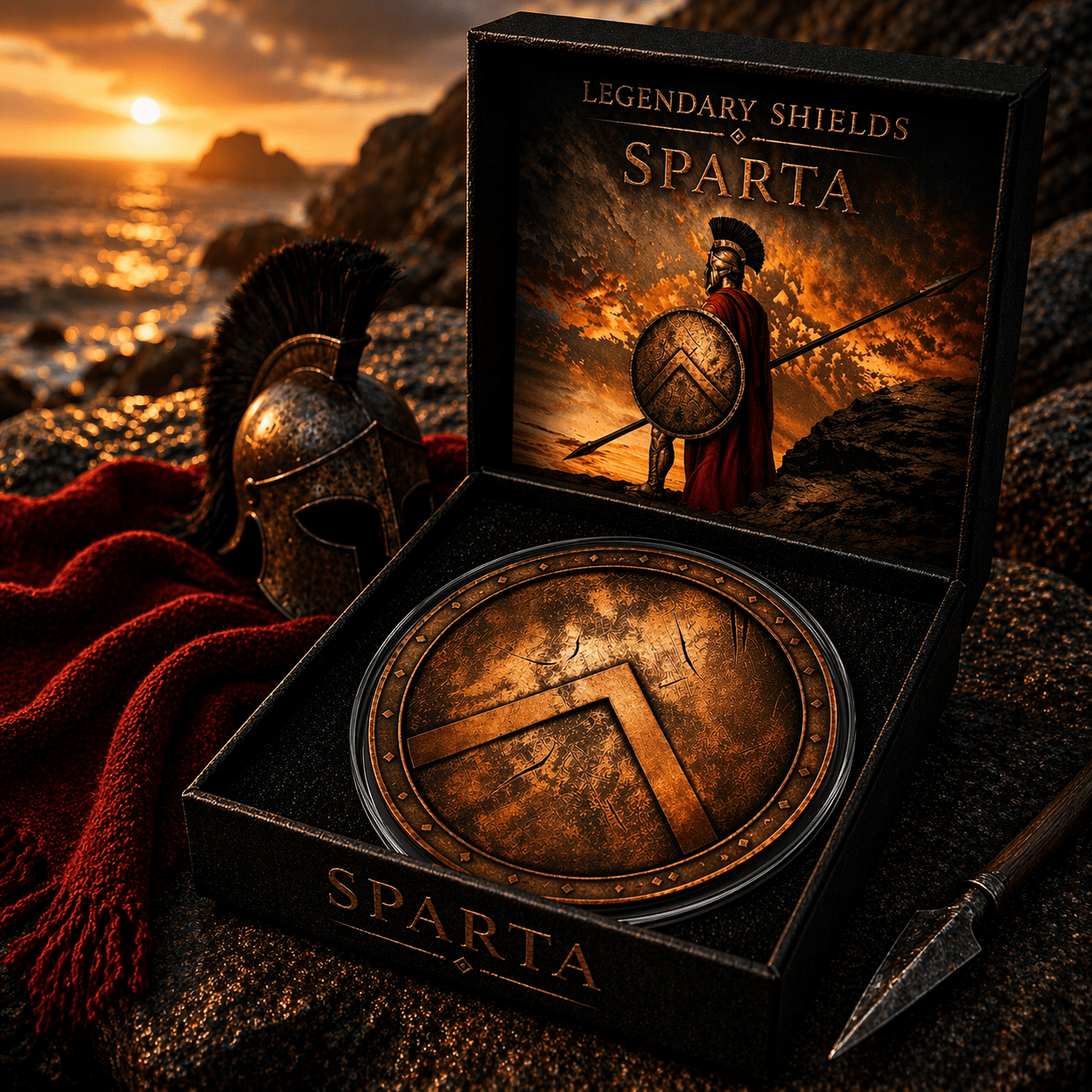 2026 Legendary Shields Sparta .999 5oz Copper Shield - Captain’s Chest Bullion