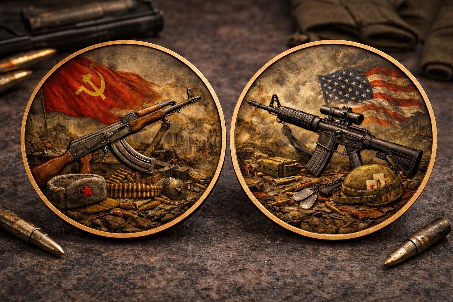 2026 Rifles of War 2 - 1oz .999 Copper Colorized Medals in Infinity Capsule - Captain’s Chest Bullion