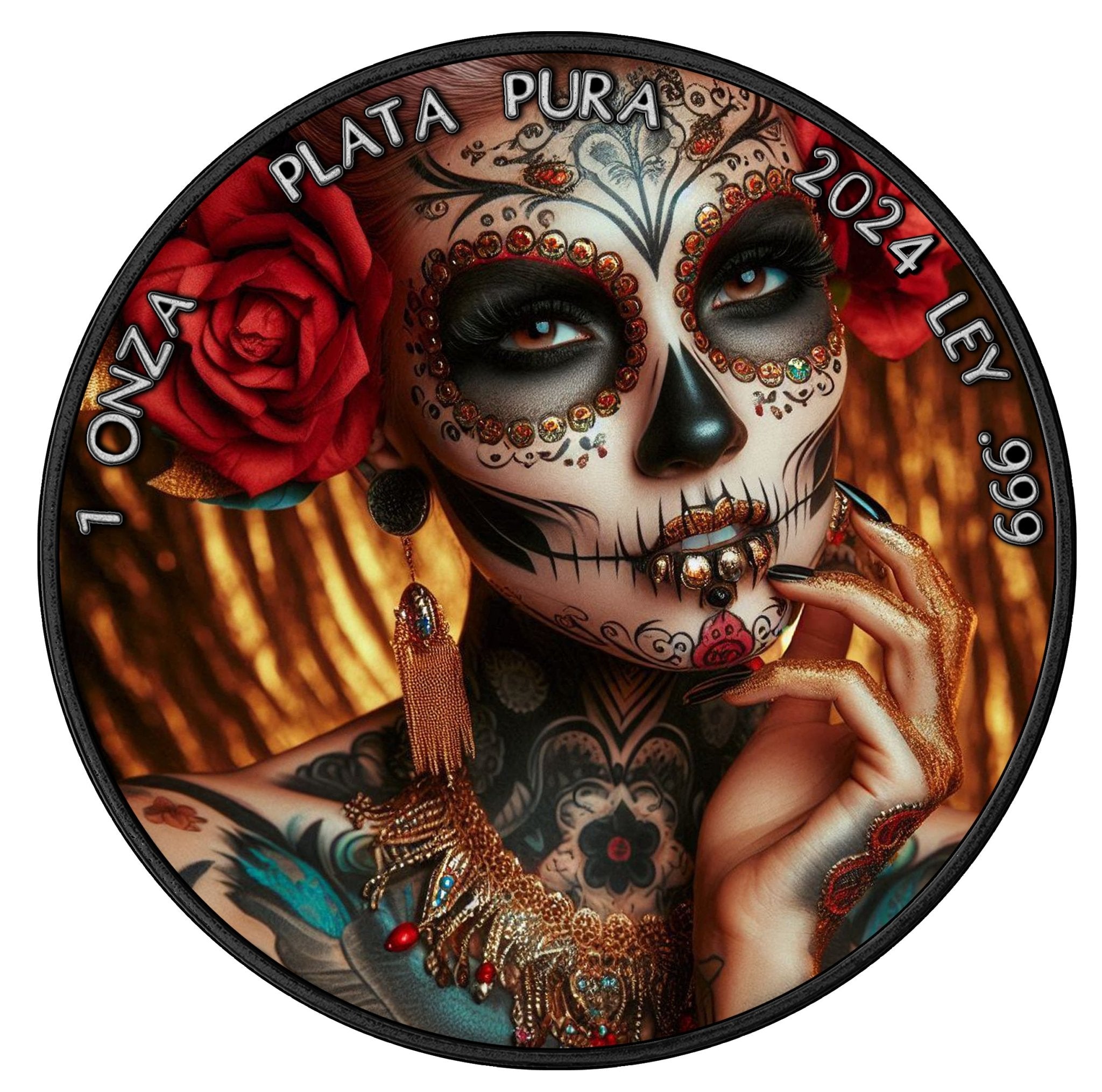 2024 Mexico Libertad La - Calevera 1oz .9999 Silver Colorized - Captain’s Chest Bullion