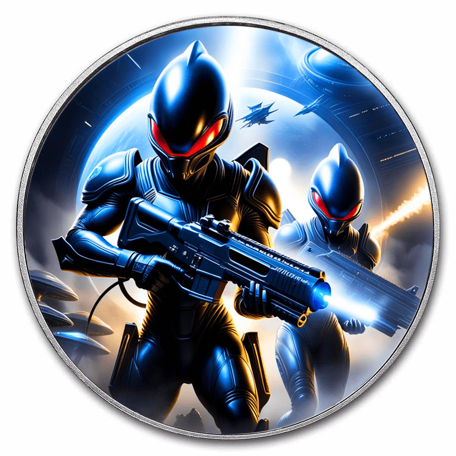 2024 Samoa Cosmic Invader .999 1oz Silver Coin Colorized - Captain’s Chest Bullion