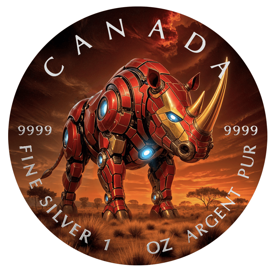 2025 Canada Maple Big Five Iron Rhino 1oz .9999 Silver - Captain’s Chest Bullion