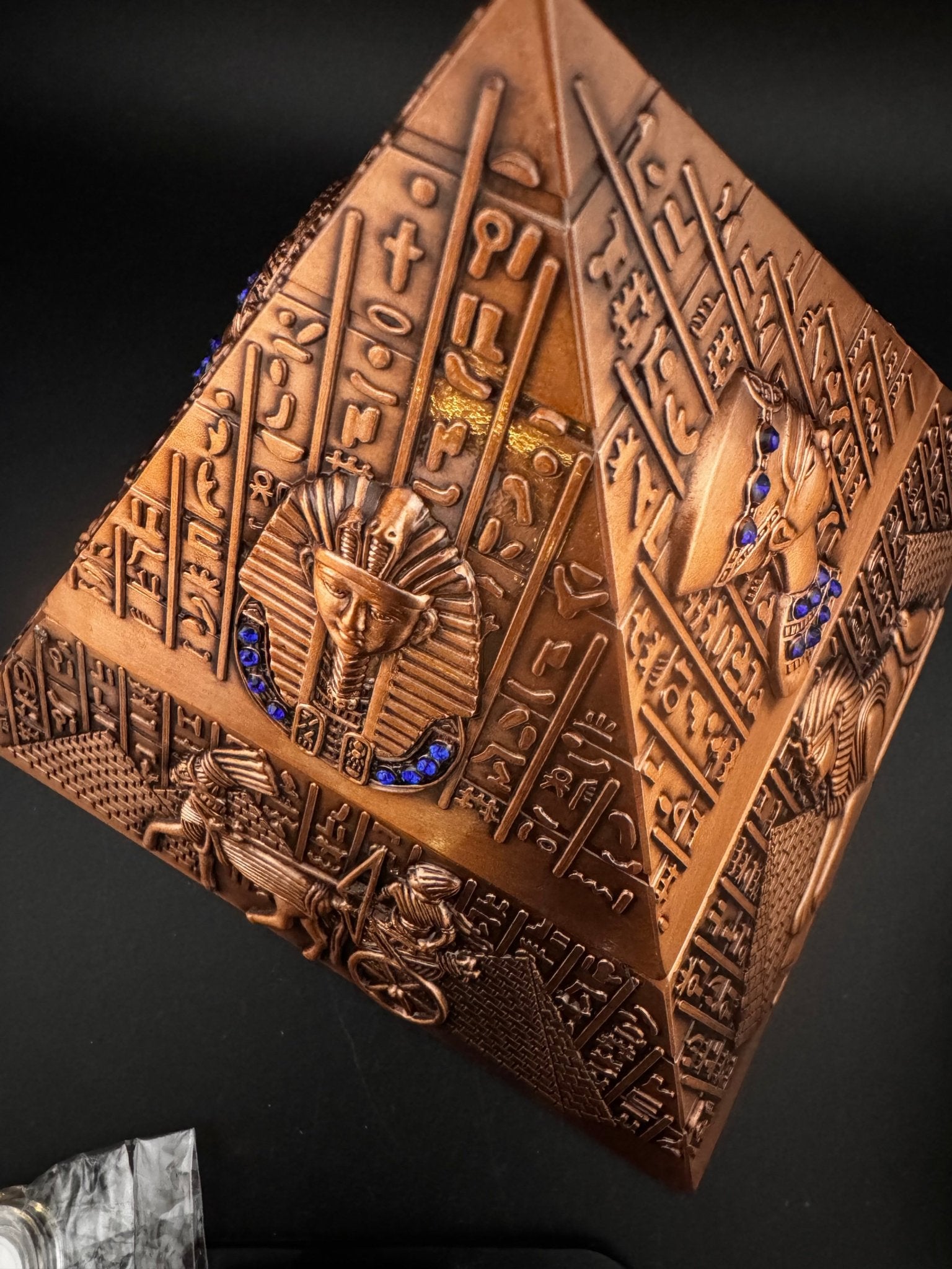 2024 Republic Tchad 50mm Pyramids at Giza 2oz Antique and GoldFlake Coin