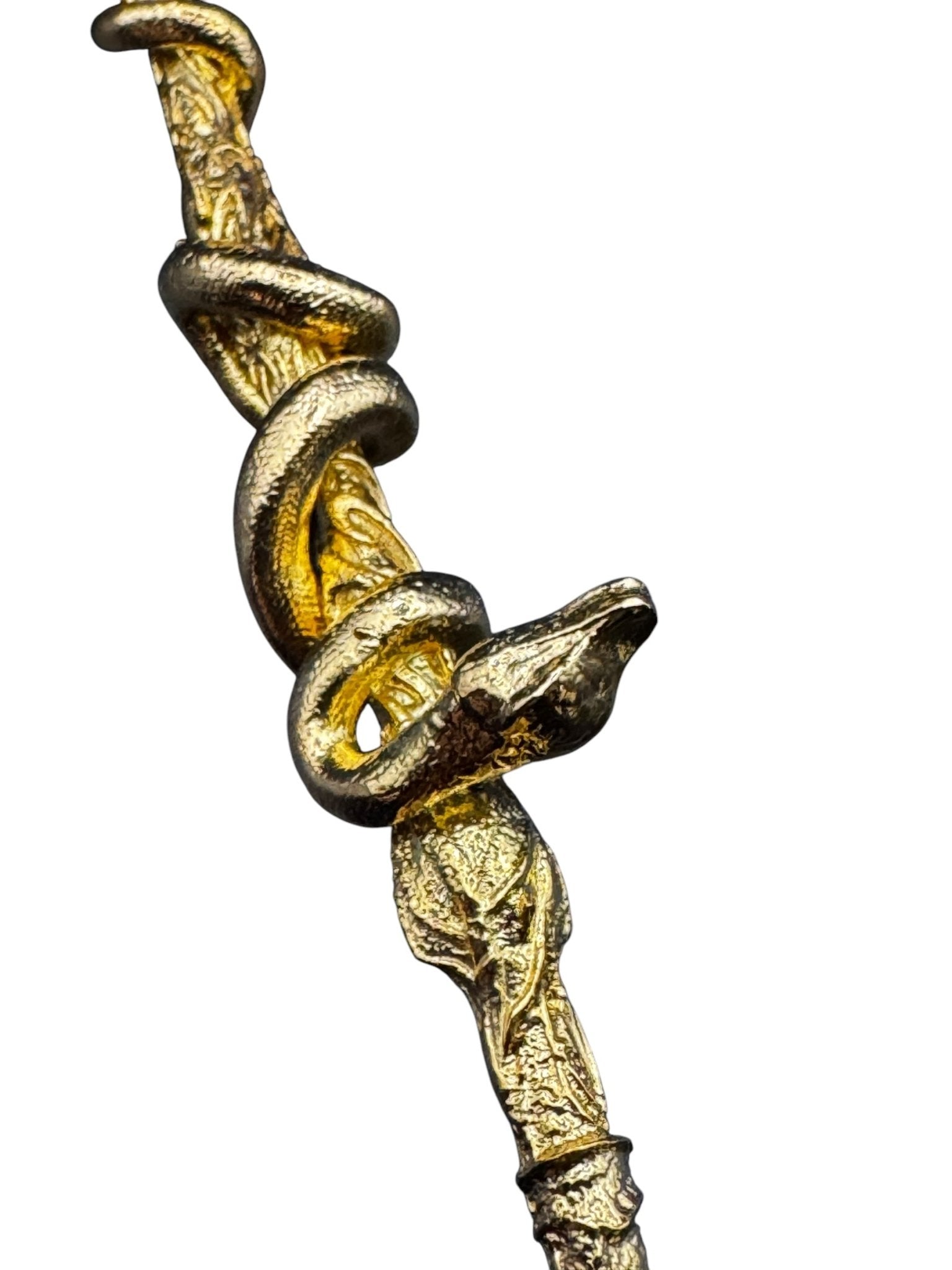 1oz Gold Gilded Finish .999 Silver Lunar Year of the Snake Staff Piece