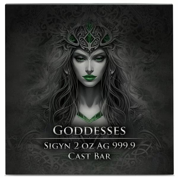 Germania Goddesses: Sigyn 2oz Pure Silver Cast Bar - Captain’s Chest Bullion
