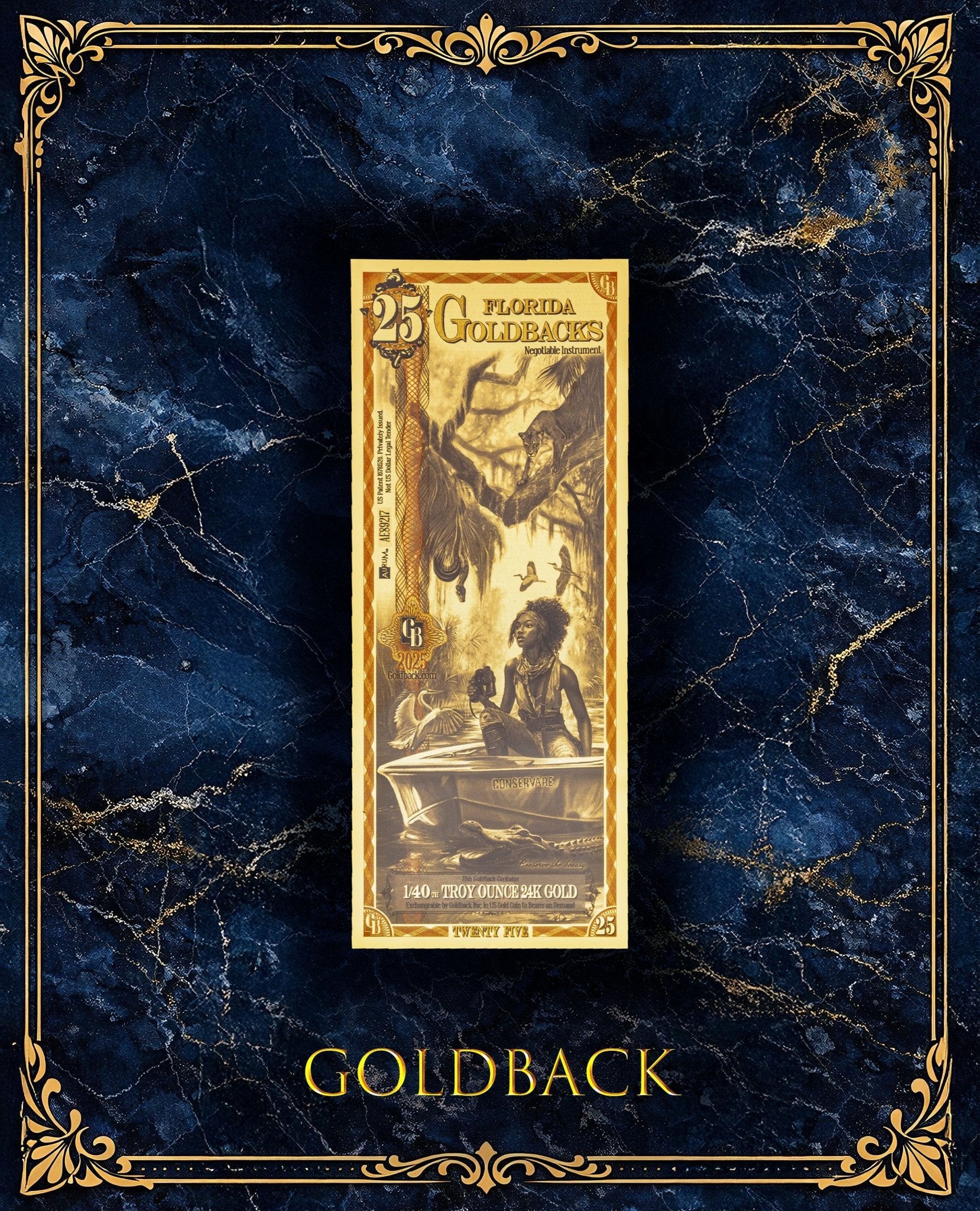 Goldback Marble Display Florida 25 Gb - Captain’s Chest Bullion