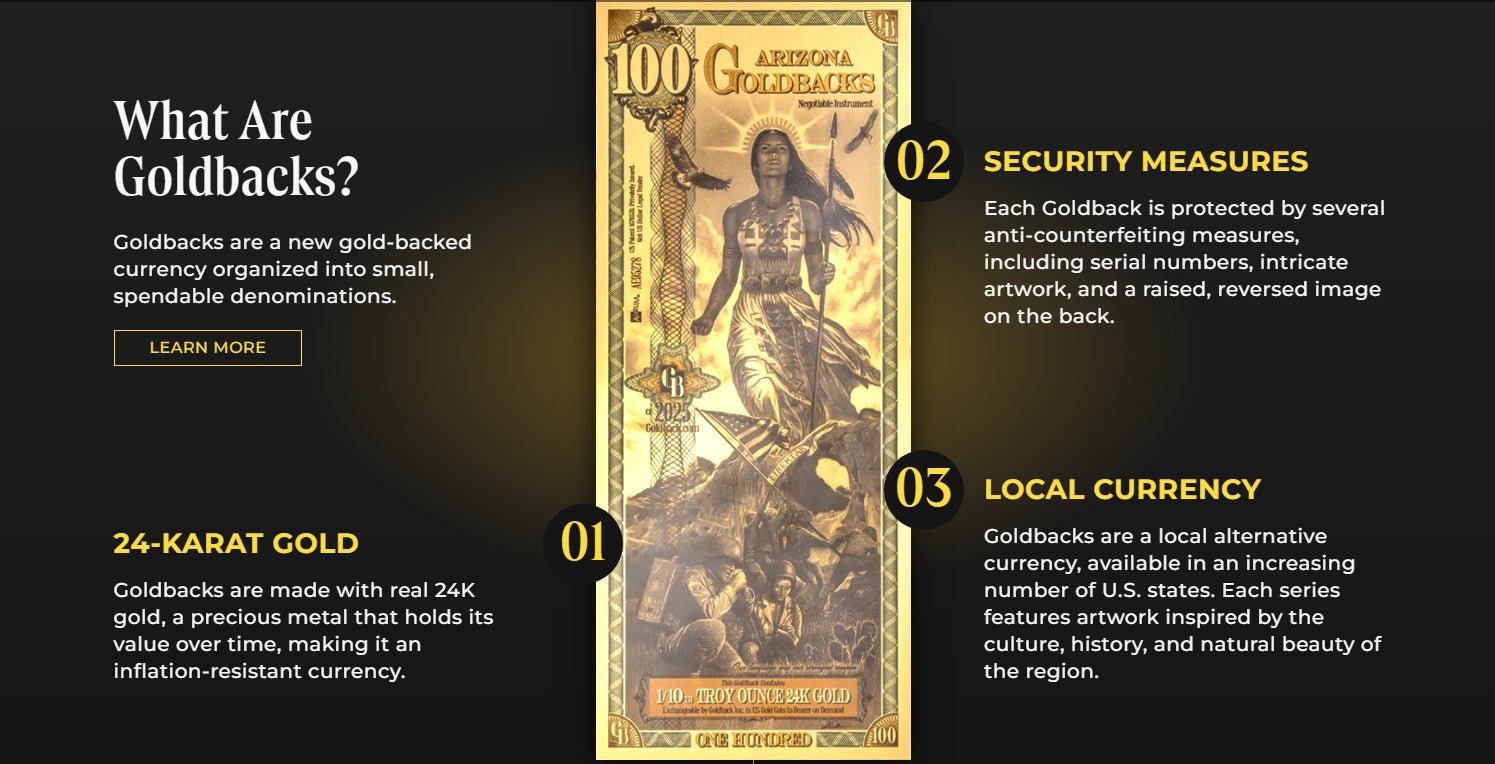 Idaho Alpha Series Goldback Foil Note 5 Gb .999 Gold - Captain’s Chest Bullion