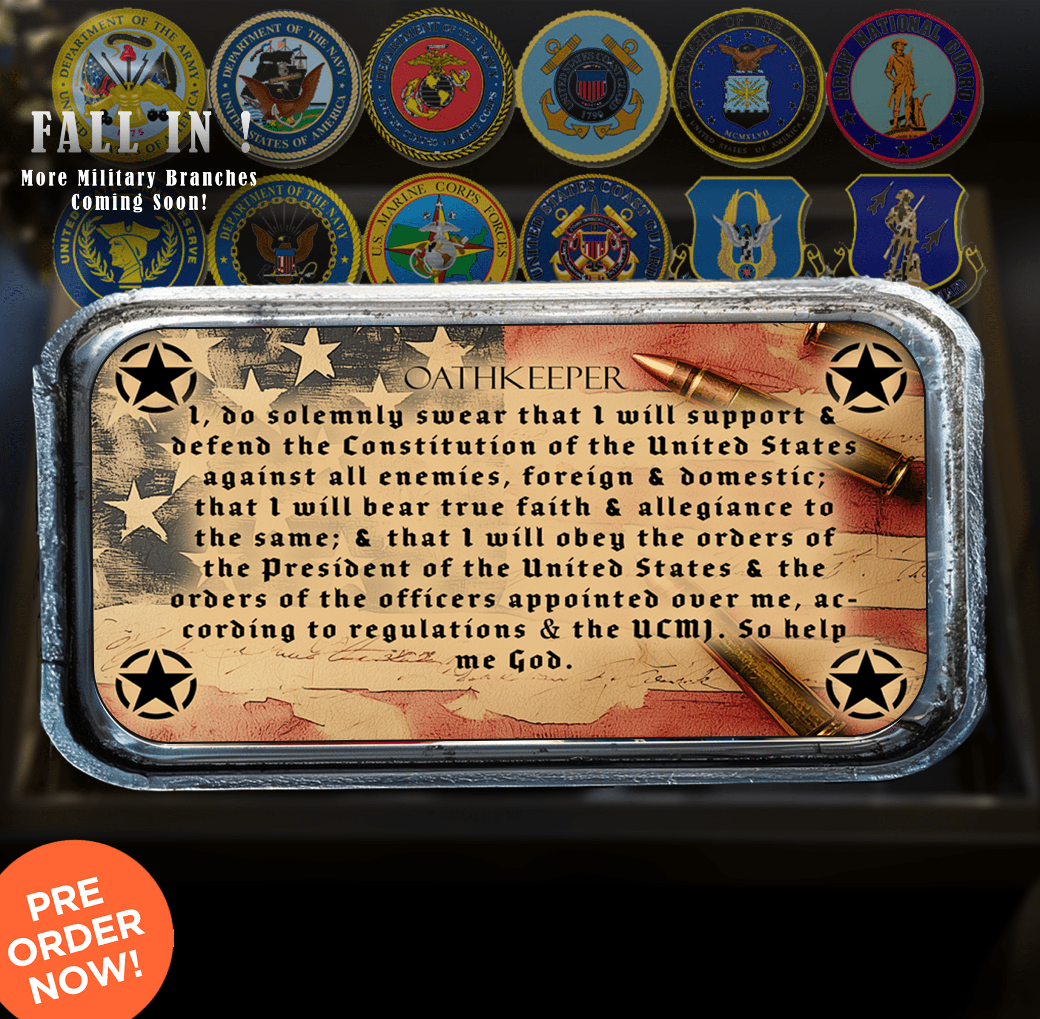 2024 1oz Colorized .999 Silver Art Bar USMC Marine Bar